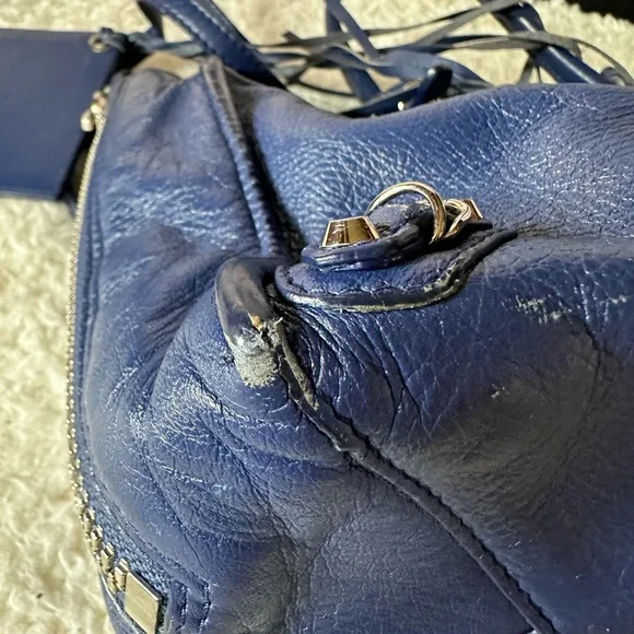 Balenciaga Mini Papier A4 Zip Around Tote Navy with Mirror - Picture 11 of 16